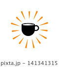 Coffee cup logo with sun, ideal for coffee shops 141341315