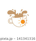 Coffee cup logo with sun, ideal for coffee shops 141341316