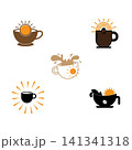 Coffee cup logo with sun, ideal for coffee shops 141341318