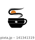 Coffee cup logo with sun, ideal for coffee shops 141341319