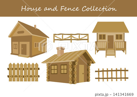 house and fence collection house and fence collection 141341669