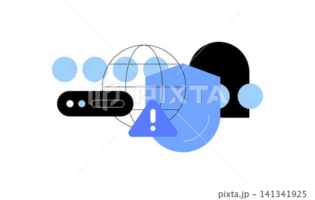 Cyber security warning. Simple flat illustration 141341925
