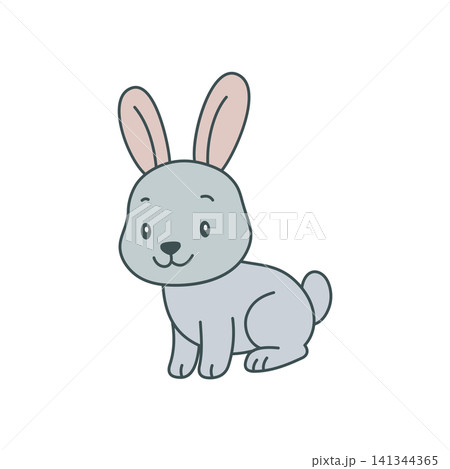 Cute cartoon Rabbit coloring book illustration vector design templates simple and modern concept Cute cartoon Rabbit coloring book illustration vector design templates simple and modern concept 141344365