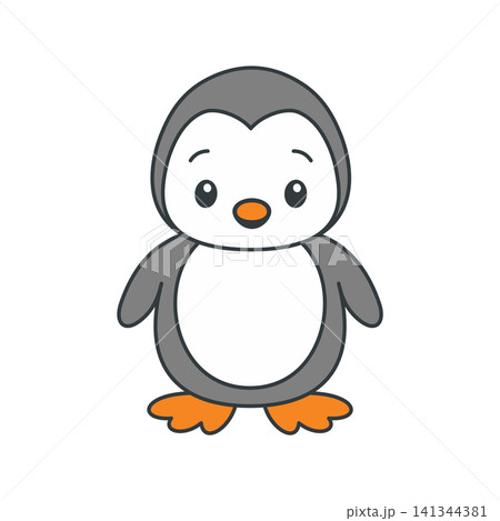 Cute cartoon Penguin coloring book illustration vector design templates simple and modern 141344381