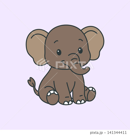 Cute cartoon elephant coloring book illustration vector design templates Cute cartoon elephant coloring book illustration vector design templates 141344411