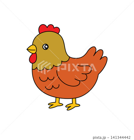Cute cartoon Chicken coloring pages illustration vector design templates simple and modern Cute cartoon Chicken coloring pages illustration vector design templates simple and modern 141344442