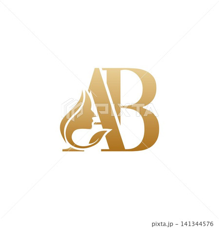 Initial AB face beauty logo design templates 141344576
