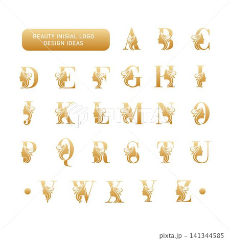 Initial set face beauty logo design templates Initial set face beauty logo design templates 141344585