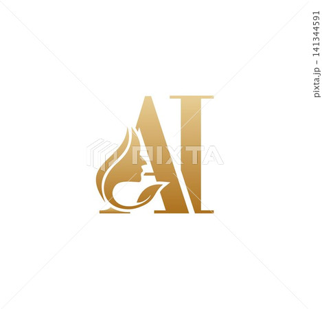 Initial AI face beauty logo design templates 141344591