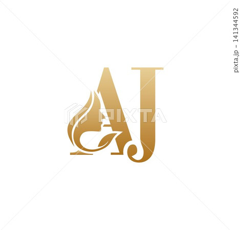 Initial A J face beauty logo design templates 141344592