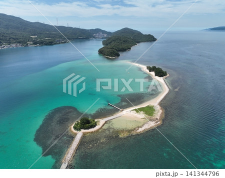 福井県　水島から見る風景　ドローン空撮 141344796