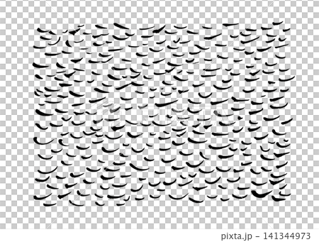 [Transparent Background] Monochrome hand-drawn brush pen background material with countless short lines. 141344973