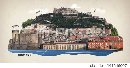 Aerial View of roof, street, building of Napoli at Italy Aerial View of roof, street, building of Napoli at Italy 141346007