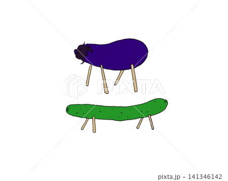 精霊馬と精霊牛のイラスト 精霊馬と精霊牛のイラスト 141346142