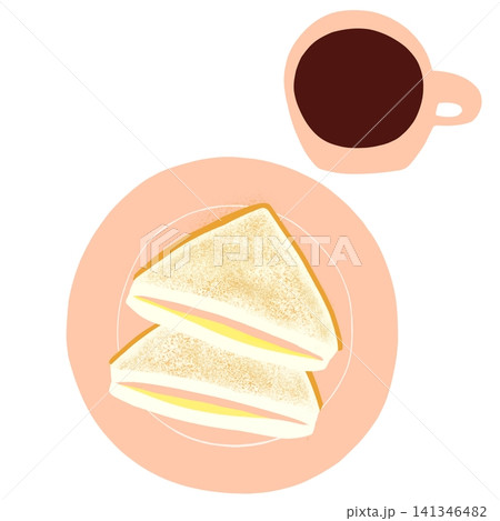 ホットサンドとコーヒー ホットサンドとコーヒー 141346482
