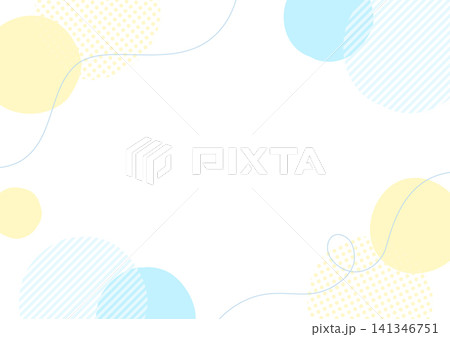 夏の手描きラインと水玉のポップな背景 141346751