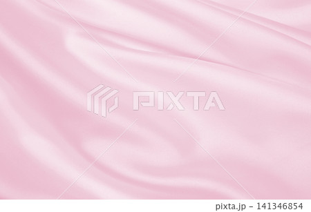 Smooth elegant pink silk or satin texture as wedding background. Luxurious background design 141346854