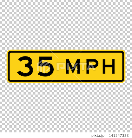 American road signs: Recommended speed 141347328