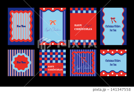 Christmas Dopamine Card Collection with Retro Geometric Frames Festive Wishes and Holiday Templates Christmas Dopamine Card Collection with Retro Geometric Frames Festive Wishes and Holiday Templates 141347558