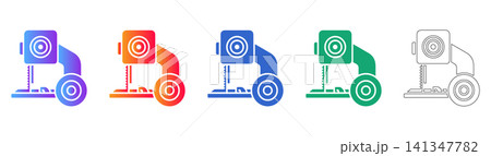 Industrial Band Saw Machine Icons Industrial Band Saw Machine Icons 141347782