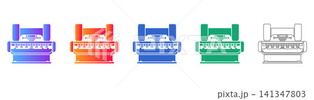 Industrial Printing Machine Vector Icons Industrial Printing Machine Vector Icons 141347803