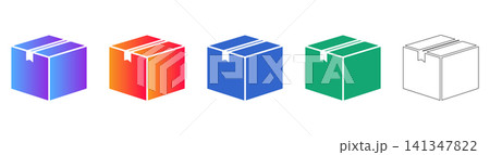 Isometric Parcel Box Icons Isometric Parcel Box Icons 141347822