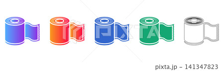 Toilet Paper Roll Icons Toilet Paper Roll Icons 141347823