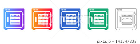 Laboratory Heating Oven Icon Set Laboratory Heating Oven Icon Set 141347838