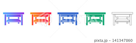 Contemporary Nightstand Icons Vector Set 141347860