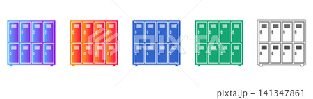 School Locker Icons for Educational Web Design 141347861