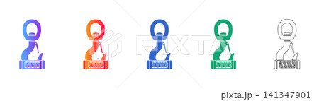 Crane Lifting Hook Icon Set Crane Lifting Hook Icon Set 141347901