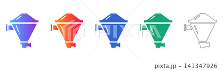 Industrial Hopper Funnel Vector Icon Set Industrial Hopper Funnel Vector Icon Set 141347926