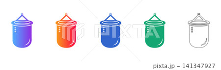 Punching Bag Vector Icon Set 141347927