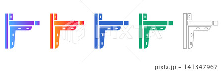 Modern L Bracket Wall Support Vector Icon Set Modern L Bracket Wall Support Vector Icon Set 141347967