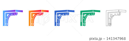 Decorative Ornate Shelf Bracket Vector Icon Set 141347968