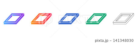 Square Frame Seal Profiles Vector Set 141348030