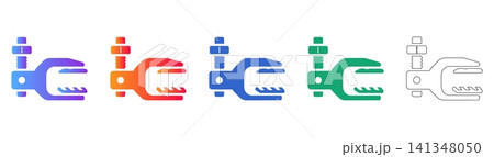 C Clamp Tool Vector Icon Set C Clamp Tool Vector Icon Set 141348050