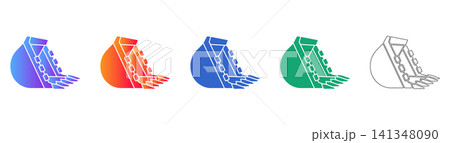 Heavy Machinery Excavator Bucket Vector Set Heavy Machinery Excavator Bucket Vector Set 141348090