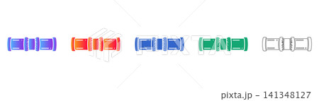 Industrial Segmented Pipe Vector Icon Set Industrial Segmented Pipe Vector Icon Set 141348127