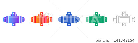 Industrial Pipe Fitting Icons Set 141348154