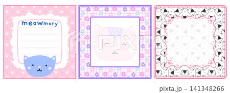 Background frame memo with a cute kid note and planner design for school catalog and kitten label. Weekly kindergarten layout featuring torn notice card, daily stationary, child doodle, vector. 141348266