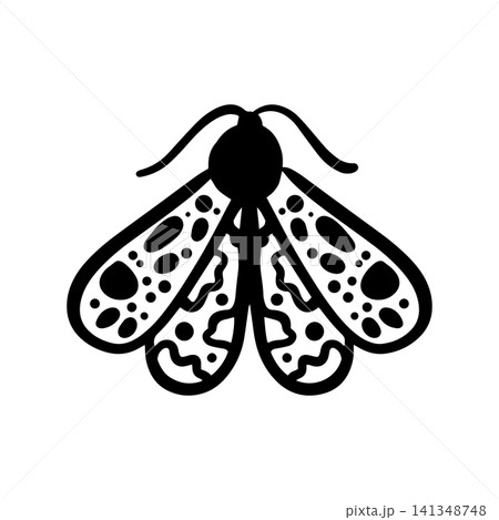 Minimal doodle butterfly drawing in hand drawn style. Simple outline insect illustration for garden, ecology, and educational materials. Flat vector isolated on white background. 141348748