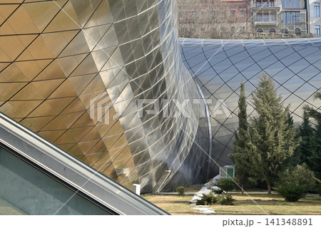 Steel and glass construction of Rike Park complex in Tbilisi, Georgia Steel and glass construction of Rike Park complex in Tbilisi, Georgia 141348891
