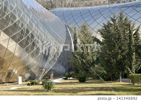 Steel and glass construction of Rike Park complex in Tbilisi, Georgia Steel and glass construction of Rike Park complex in Tbilisi, Georgia 141348892