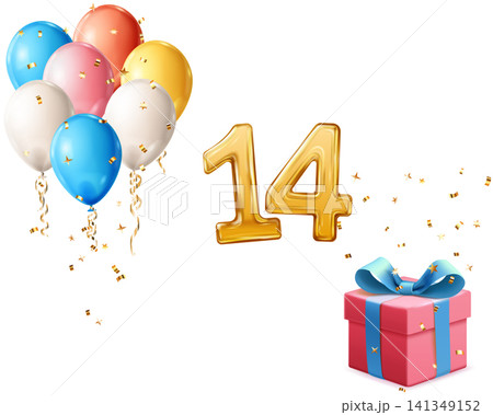 Happy Birthday 14 celebration concept. 141349152