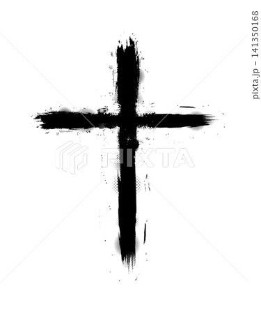 Christian cross in grunge style for postcards, posters, banners, fasting, wishes, church clip art, Lent, religious cross isolated on a black background. Happy easter. hand drawing. Not AI Vector Christian cross in grunge style for postcards, posters, banners, fasting, wishes, church clip art, Lent, religious cross isolated on a black background. Happy easter. hand drawing. Not AI Vector 141350168
