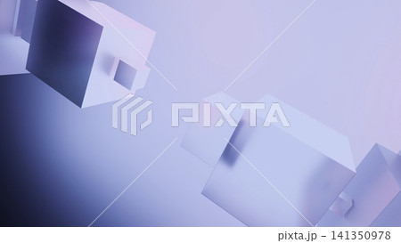 Pastel geometric blocks on a soft gradient background 141350978