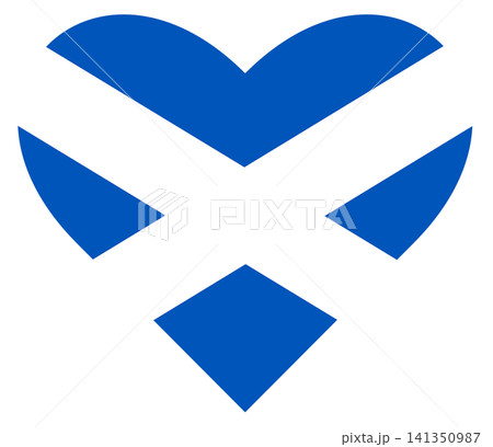 Flag of Scotland isolated in heart shape. Flag of Scotland isolated in heart shape. 141350987