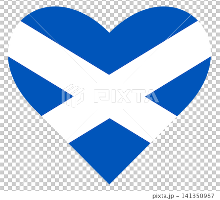 Flag of Scotland isolated in heart shape. Flag of Scotland isolated in heart shape. 141350987