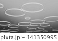 Abstract ceiling with glowing circular light rings 141350995
